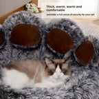 Indulge Your Dog with the Cozy Bear Paw Plush Bed - A Calming Non-Slip Cushion for Large Dogs