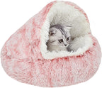 Indulge Your Pet with the Ultimate Hooded Faux Fur Cave Bed for Cats and Dogs - Soft, Cozy, and Calming Retreat