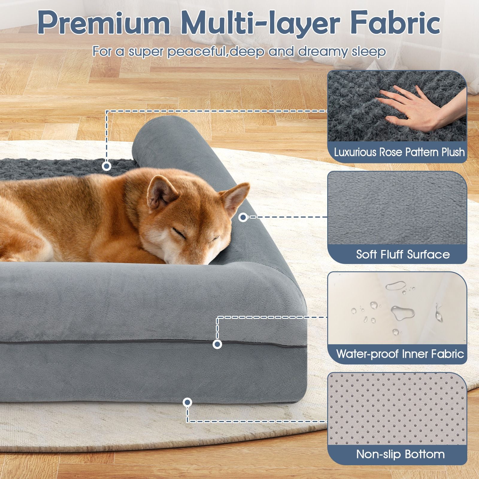 Luxurious Orthopedic Foam Dog Bed - Large Size for Ultimate Comfort and Support