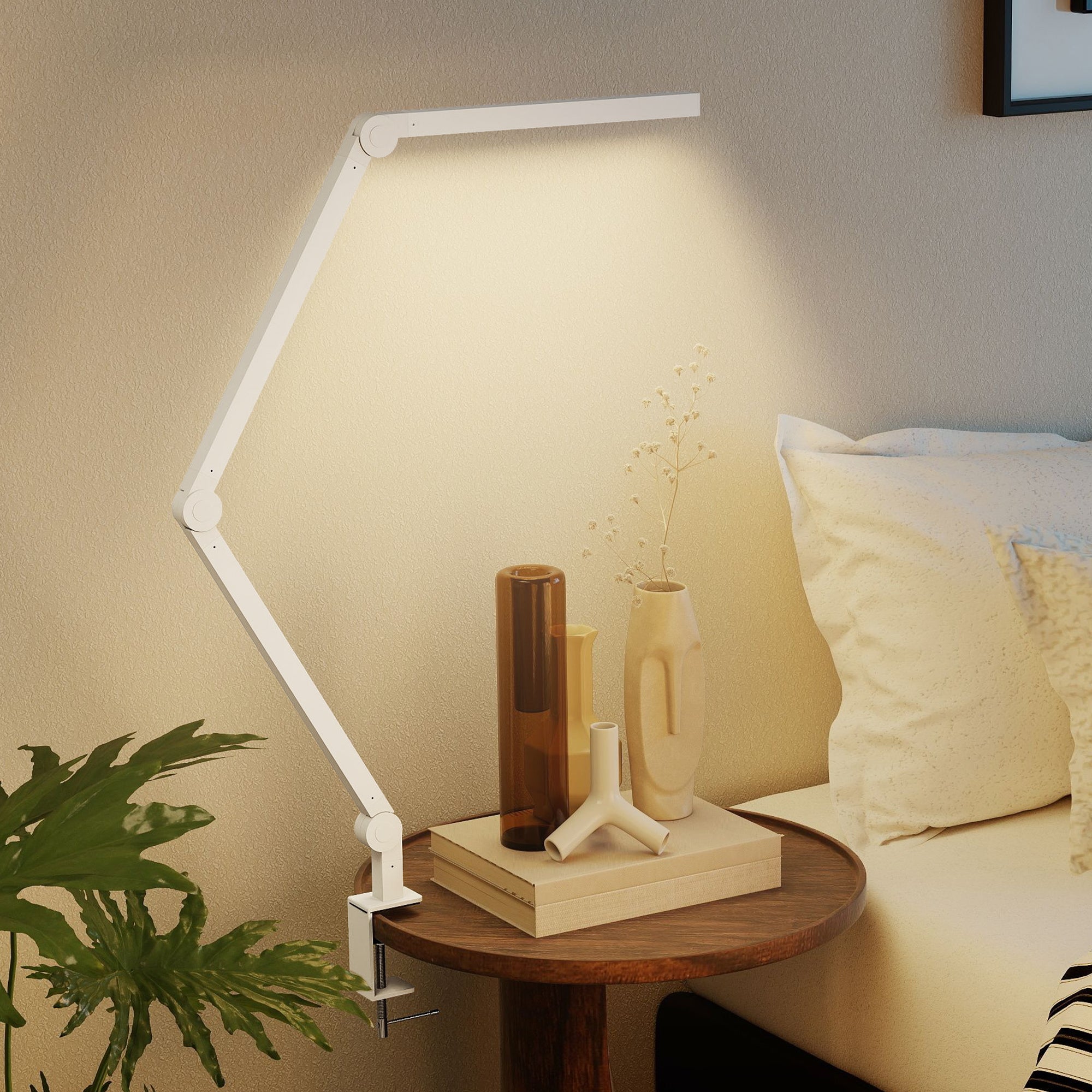 Versatile LED Desk Lamp with Dual Colour Modes - Dimmable Clamp Table Lamp for Study & Work - Sleek Black Design
