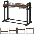 Elevate Your Dog's Dining Experience with Adjustable Raised Bowls - Stylish Brown Design with 4 Heights & 3 Angles