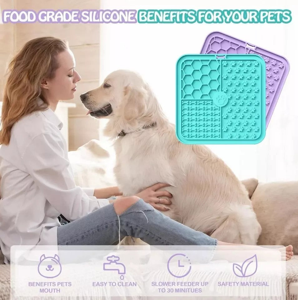 Double the Delight: 2-Pack Licky Mats for Dogs and Cats - Fun Suction Cup Treats for Stress-Free Grooming!