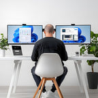 Elevate Your Workspace with the Adjustable Double Twin Arm Desk Mount for 13”-32” LCD Monitors and TVs