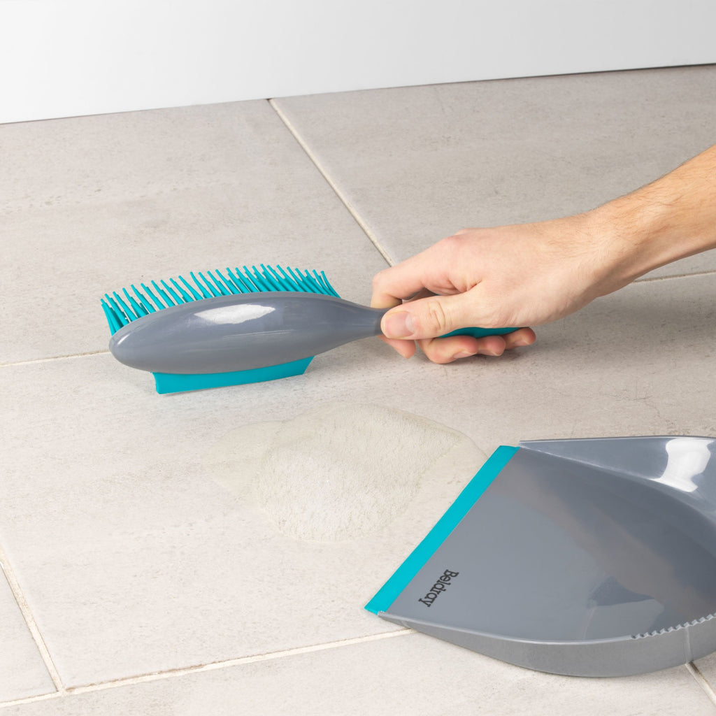 Beldray Antibac Pet Dustpan & Brush Set - Effortless Cleaning for Pet Owners with Rubber Bristles and Squeegee