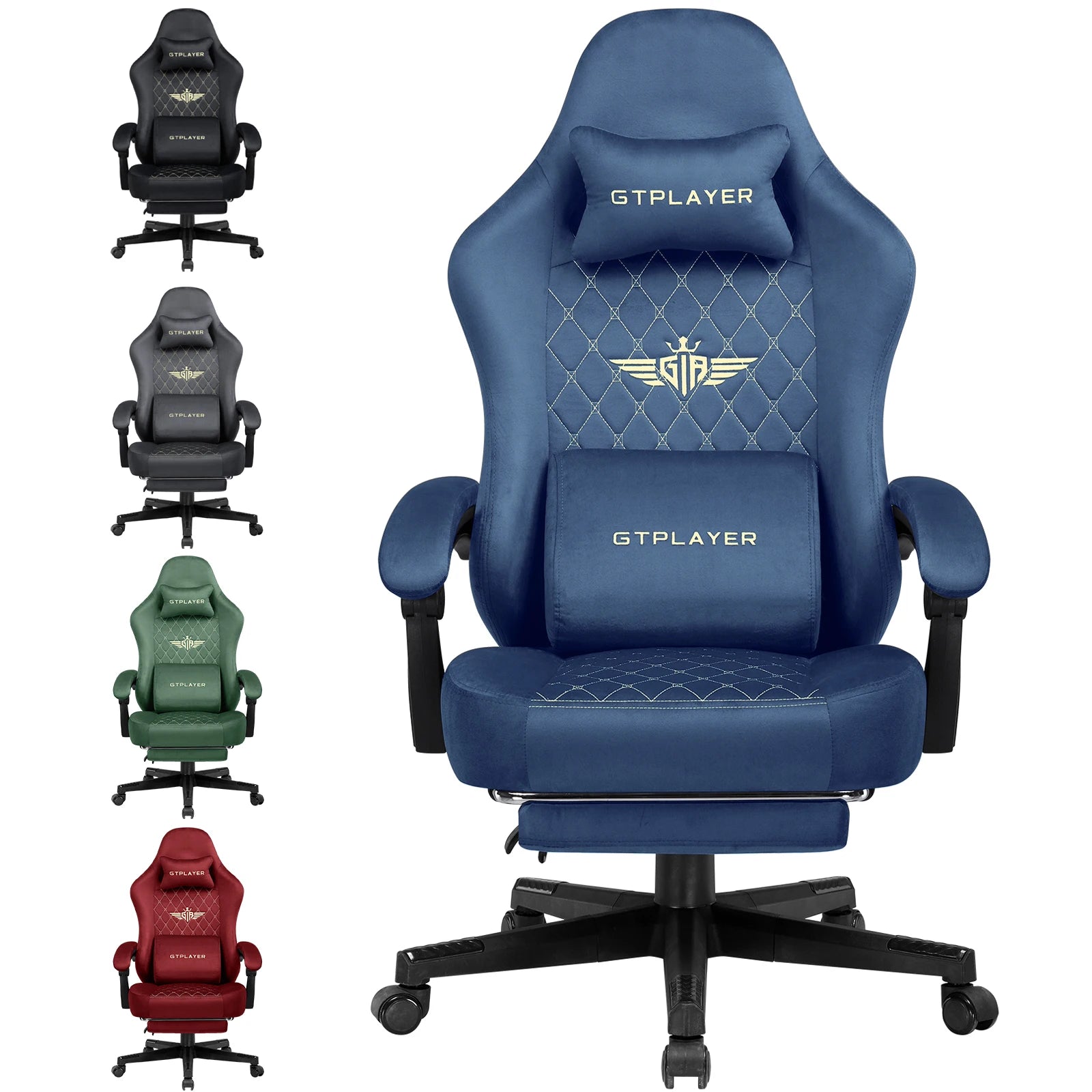 Ultimate Comfort: Ergonomic Fabric Gaming Chair with Adjustable Footrest and Lumbar Support for Home Office