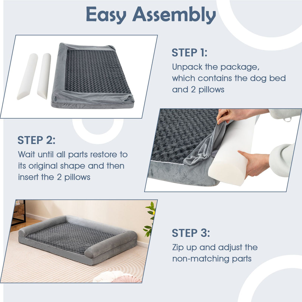 Luxurious Orthopedic Foam Dog Bed - Large Size for Ultimate Comfort and Support