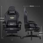 Ultimate Comfort: Ergonomic Fabric Gaming Chair with Adjustable Footrest and Lumbar Support for Home Office
