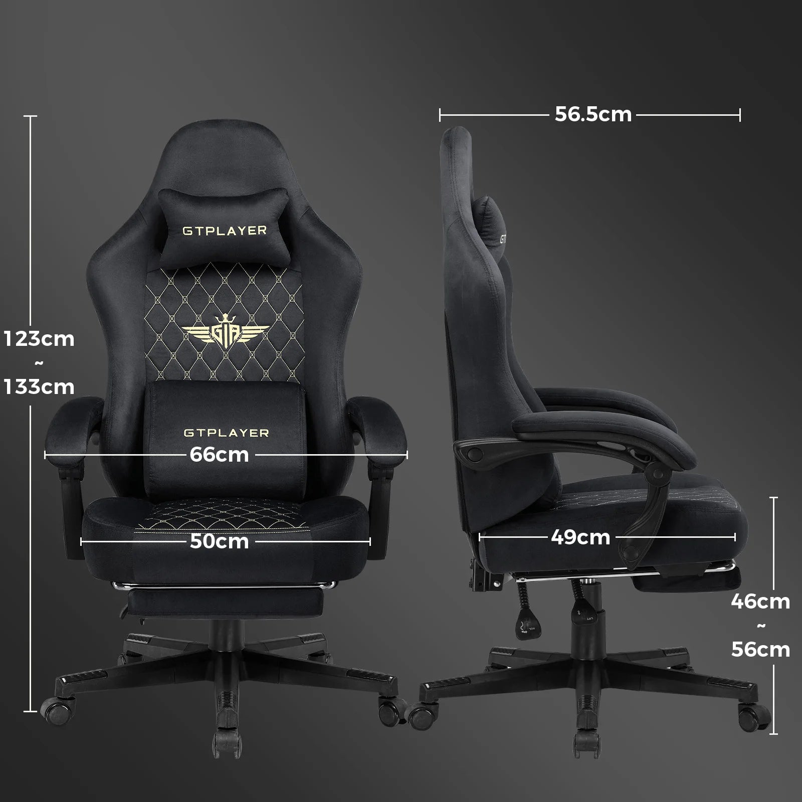 Ultimate Comfort: Ergonomic Fabric Gaming Chair with Adjustable Footrest and Lumbar Support for Home Office