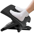 Experience Ultimate Comfort with the Adjustable Ergonomic Foot Rest Under Desk Featuring Soothing Massage Rollers