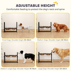 Elevate Your Dog's Dining Experience with Adjustable Raised Bowls - Stylish Brown Design with 4 Heights & 3 Angles