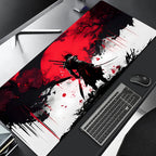 Elevate Your Gaming Experience with the Samurai Warrior Black Mouse Pad - Perfect for Gamers and Office Use!