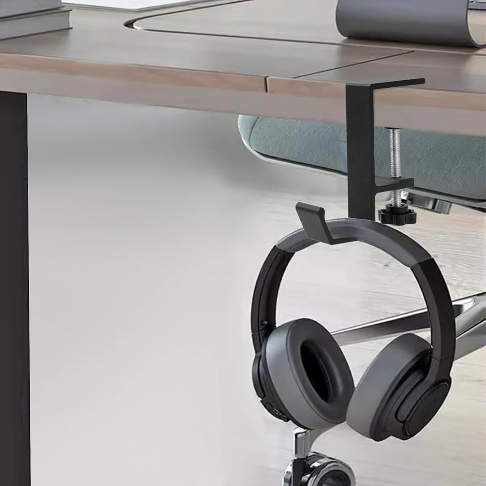 Elevate Your Gaming Setup with the Universal Aluminum Alloy Headphone Hook Hanger - Non-Slip & Adjustable for Ultimate Convenience