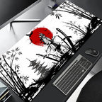 Elevate Your Gaming Experience with the Samurai Warrior Black Mouse Pad - Perfect for Gamers and Office Use!