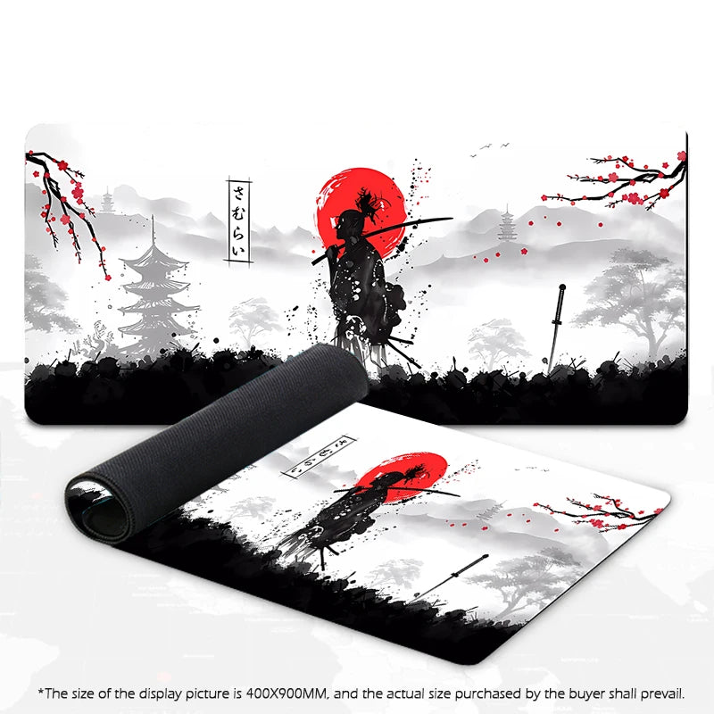 Elevate Your Gaming Experience with the Samurai Warrior Black Mouse Pad - Perfect for Gamers and Office Use!