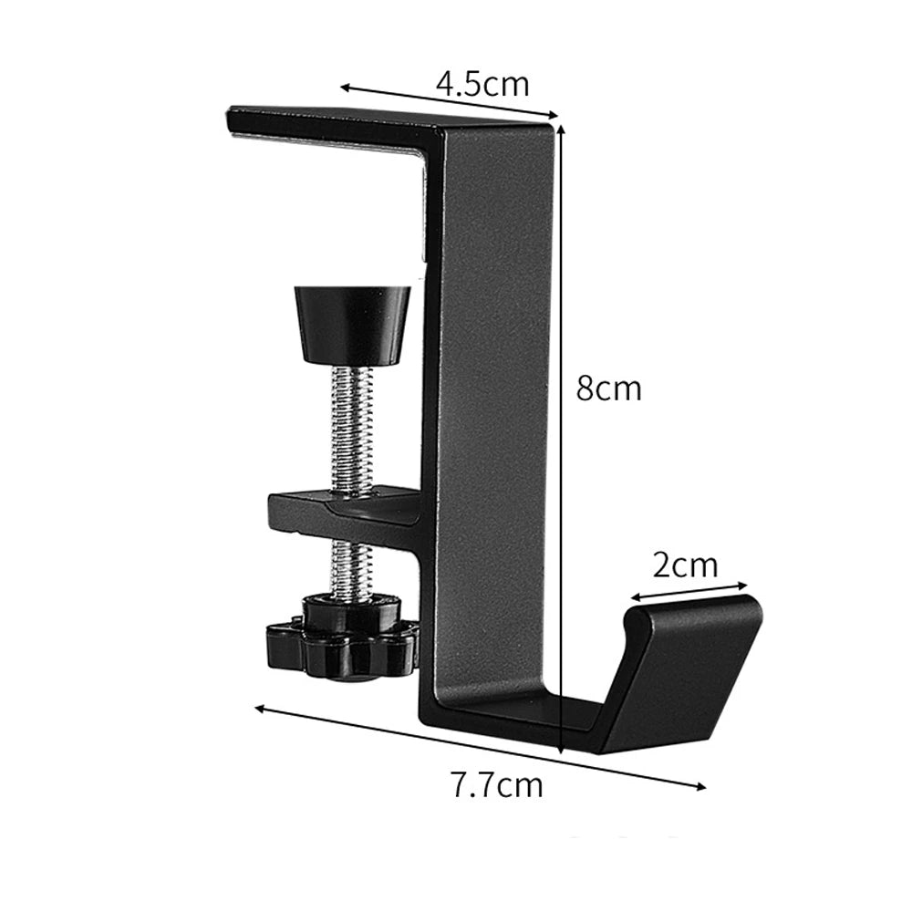 Universal Aluminium Alloy Headphone Hook Hanger - Non-Slip & Adjustable for Ultimate Convenience