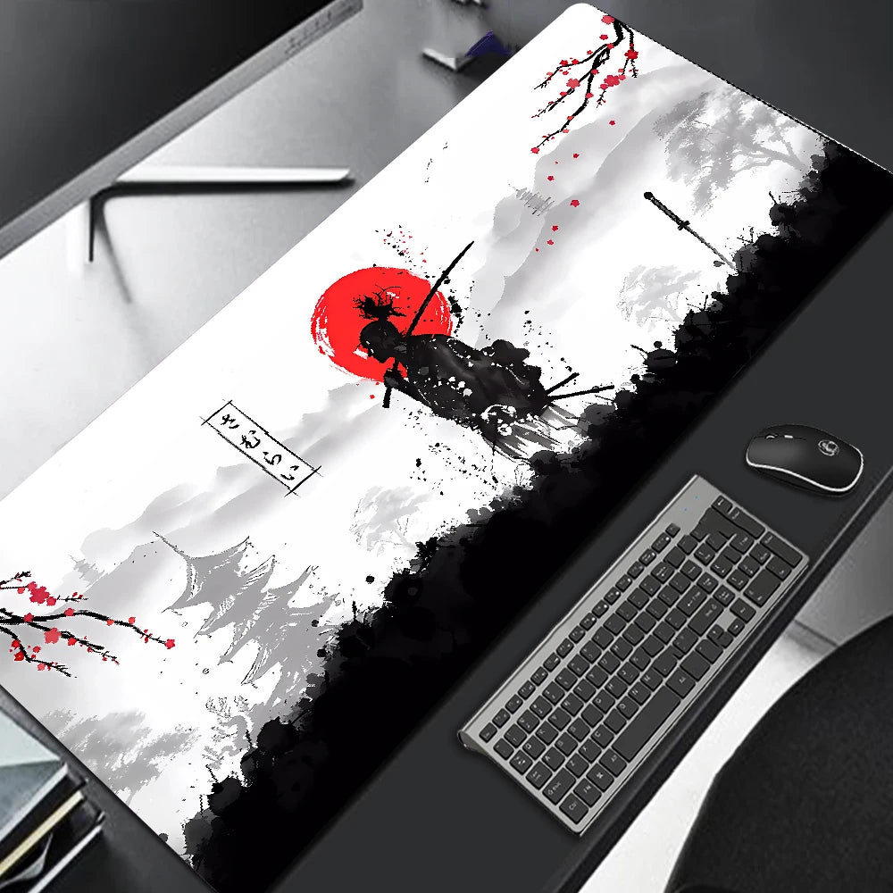 Elevate Your Gaming Experience with the Samurai Warrior Black Mouse Pad - Perfect for Gamers and Office Use!
