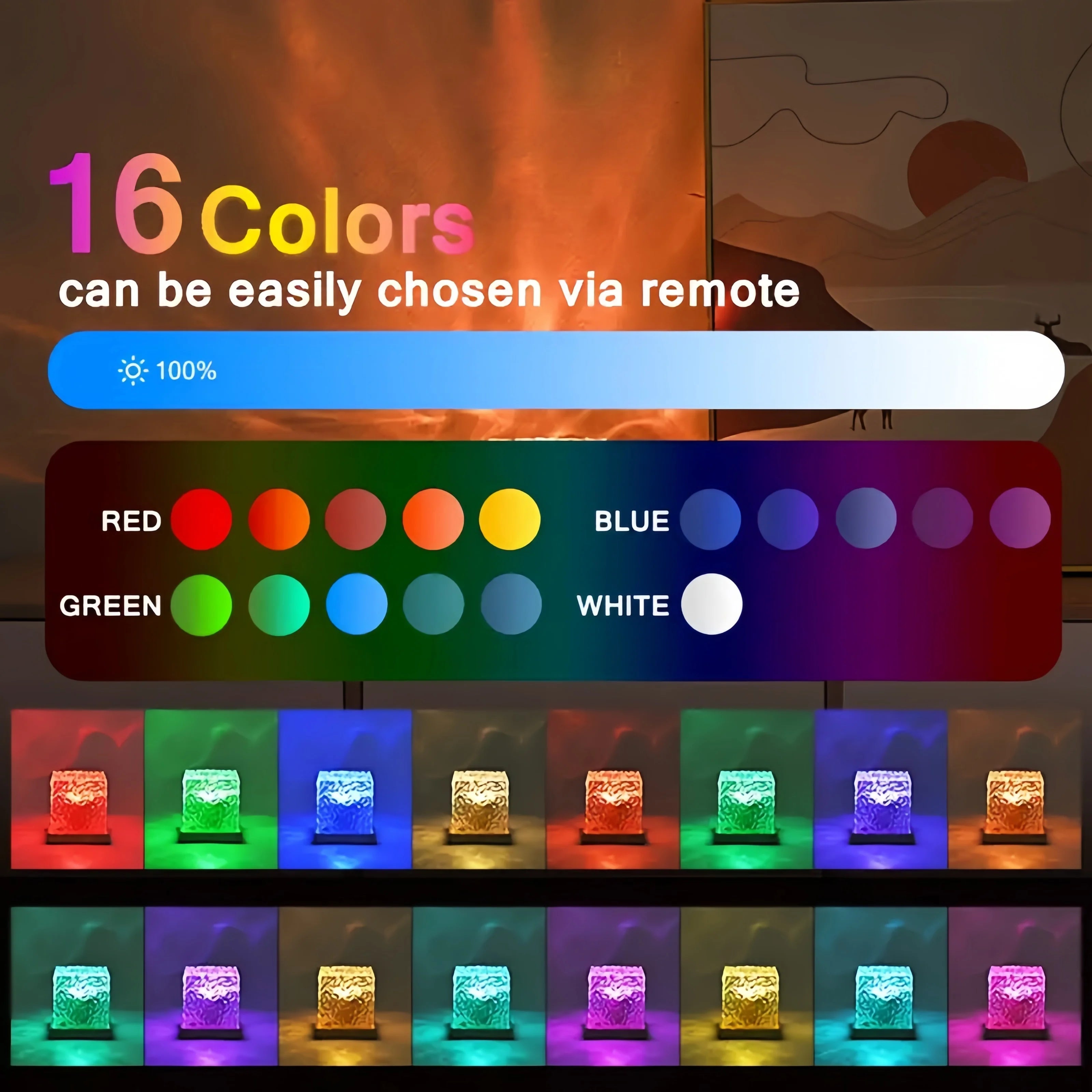 Illuminate Your World with the Ocean Wave Aurora Projector Light - 16 Captivating Colors & Convenient USB Remote Control!