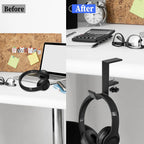 Elevate Your Gaming Setup with the Universal Aluminum Alloy Headphone Hook Hanger - Non-Slip & Adjustable for Ultimate Convenience