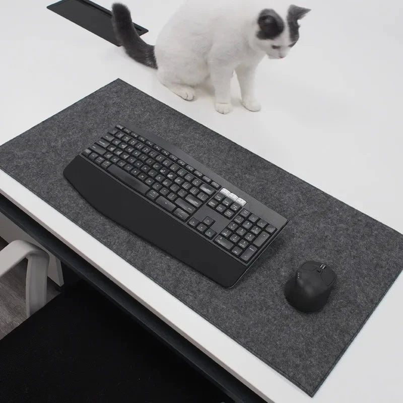 Experience Comfort and Style with Our Soft Breathable Large Wool Felt Desk Mat - Perfect for Gamers and Cold Weather!