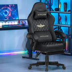 Ultimate Comfort: Ergonomic Fabric Gaming Chair with Adjustable Footrest and Lumbar Support for Home Office