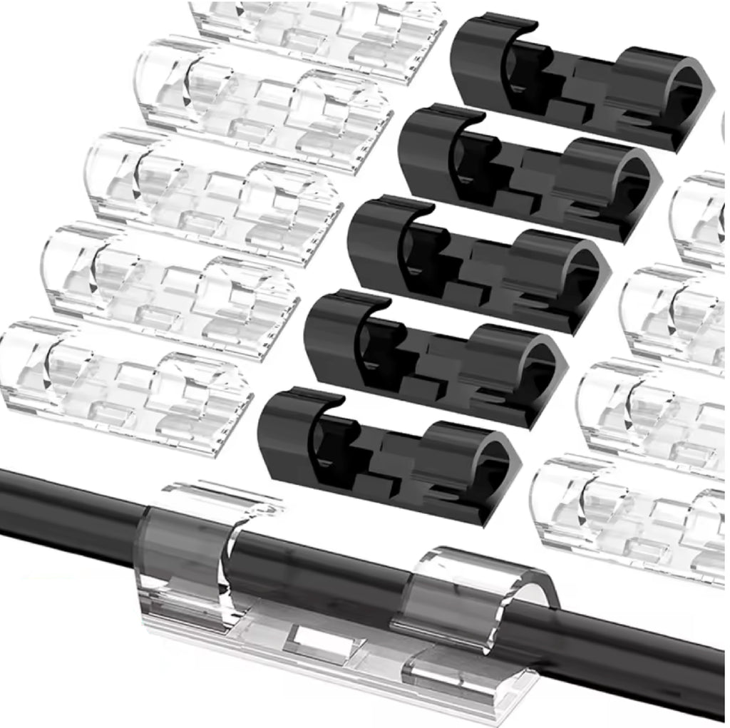 Keep Your Wires Neat and Organized with Self-Adhesive Cable Clips - Perfect for Desk Management!