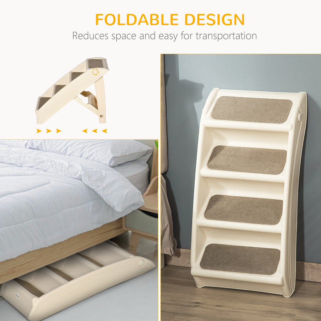 Elevate Your Pet's Comfort with Non-Slip 4-Step Portable Dog Stairs for Easy Access to Beds and Sofas
