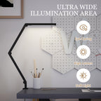 Versatile LED Desk Lamp with Dual Colour Modes - Dimmable Clamp Table Lamp for Study & Work - Sleek Black Design