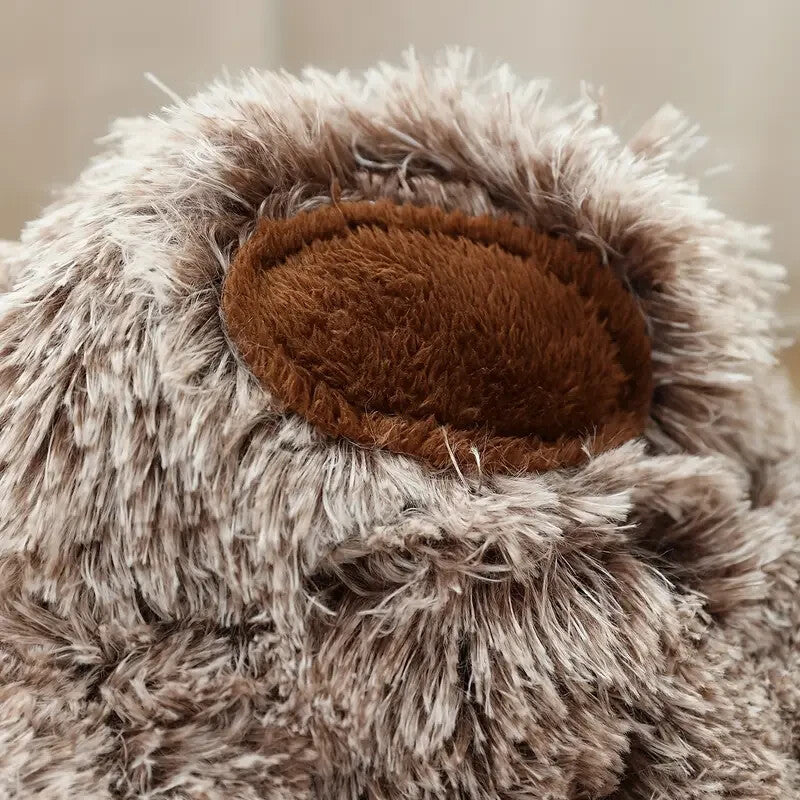 Indulge Your Dog with the Cozy Bear Paw Plush Bed - A Calming Non-Slip Cushion for Large Dogs
