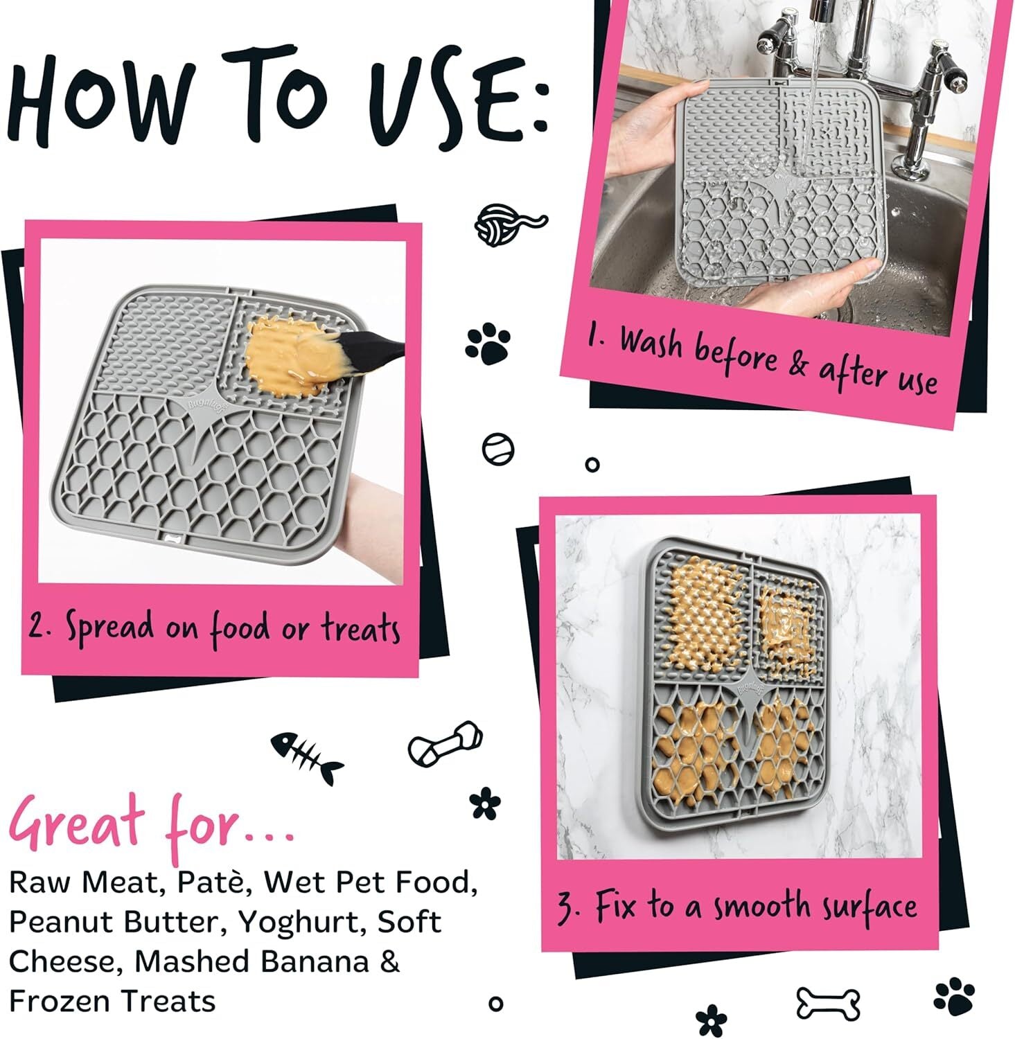 Transform Mealtime into Fun with the Bugalugs Boredom Breaker Lick Mat - Safe, Durable & Entertaining Pet Tool