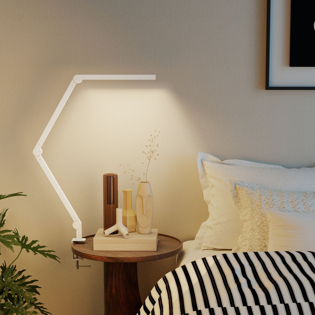 Versatile LED Desk Lamp with Dual Colour Modes - Dimmable Clamp Table Lamp for Study & Work - Sleek Black Design