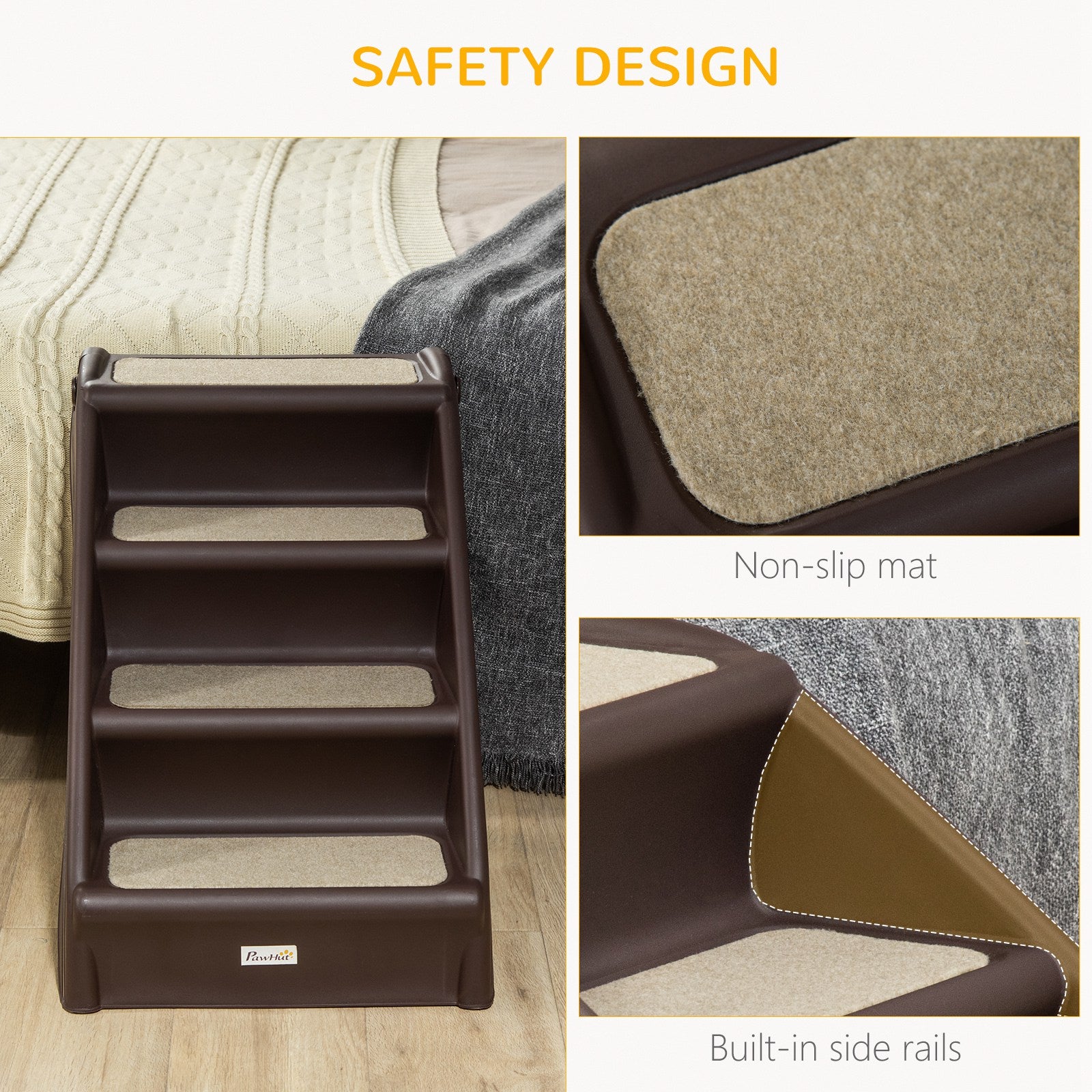 Elevate Your Pet's Comfort with Non-Slip 4-Step Portable Dog Stairs for Easy Access to Beds and Sofas