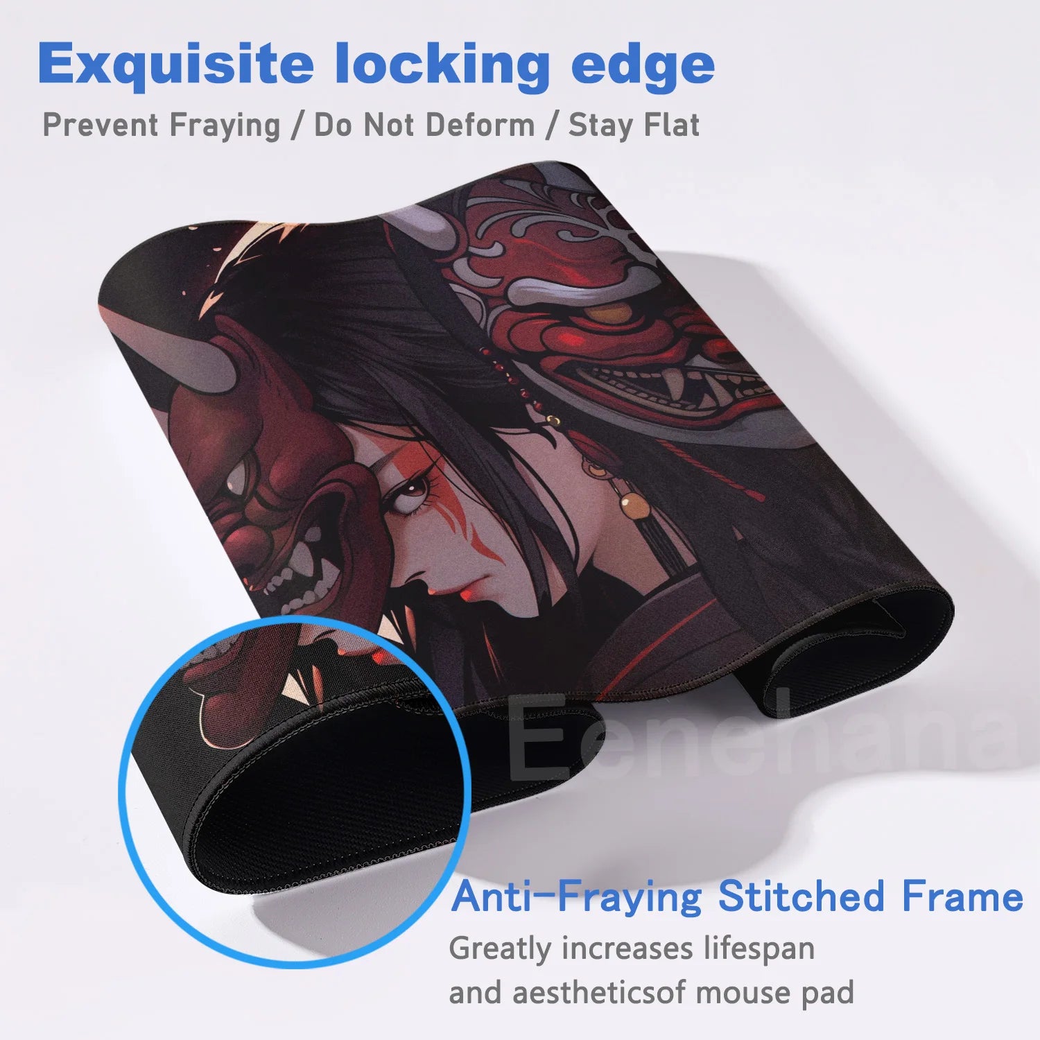 Elevate Your Gaming Experience with the Japanese Mask Girl XXL Non-Slip Mouse Pad - Perfect for Gamers and E-Sports Enthusiasts
