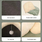 Cozy Green Cat Igloo Bed - Perfect Winter Retreat for Cats, Kittens, and Small Dogs