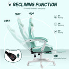 Experience Ultimate Comfort with the Ergonomic Racing Gaming Chair Featuring Recline and Footrest in Sleek Black Faux Leather