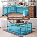 Versatile L-Shaped Desk with Integrated Power Outlet and Sturdy Metal Frame for Ultimate Workspace Efficiency