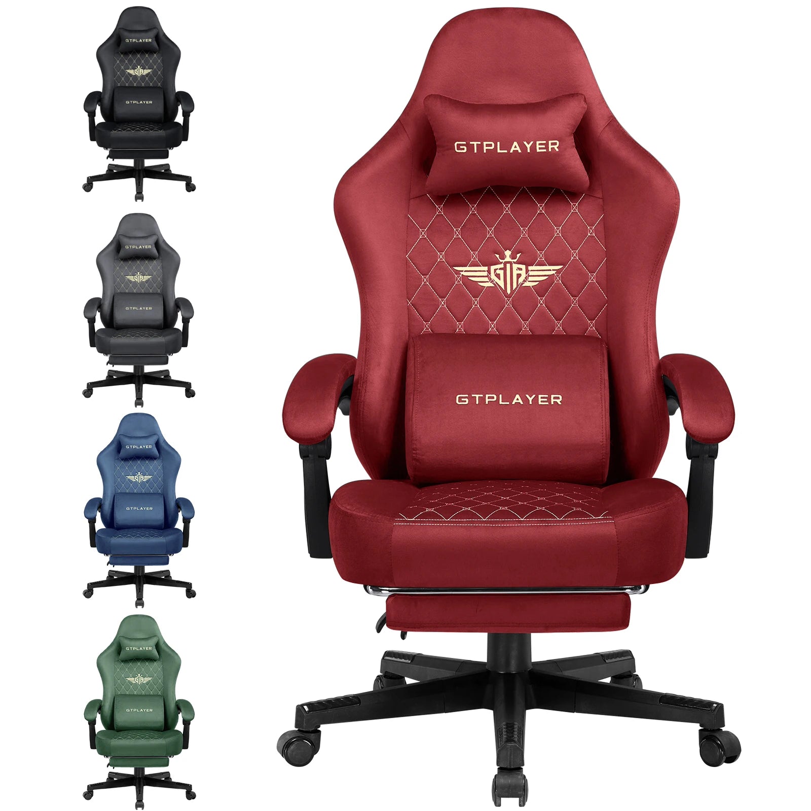 Ultimate Comfort: Ergonomic Fabric Gaming Chair with Adjustable Footrest and Lumbar Support for Home Office