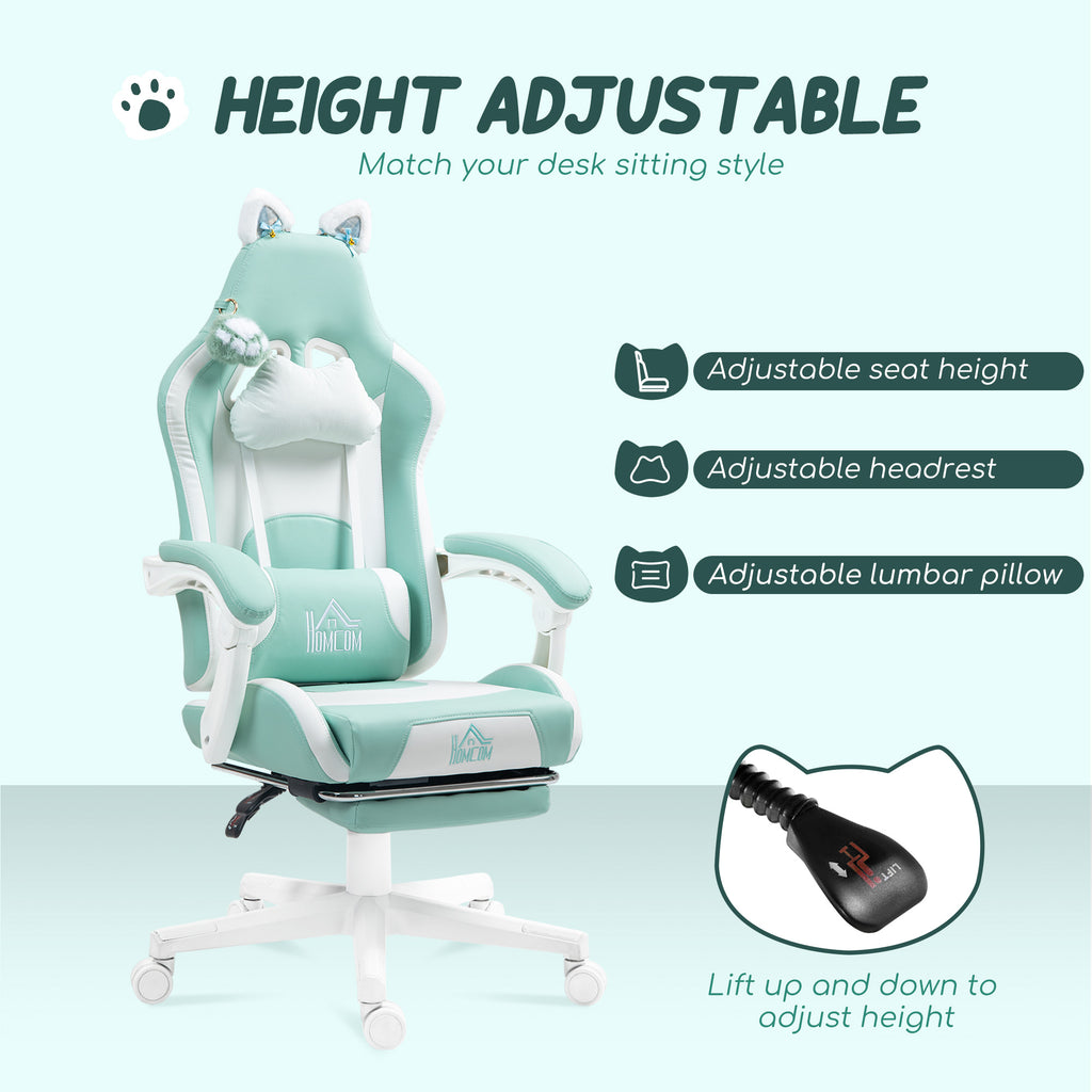 Experience Ultimate Comfort with the Ergonomic Racing Gaming Chair Featuring Recline and Footrest in Sleek Black Faux Leather