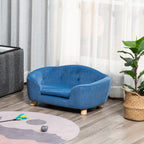 Luxurious Cozy Pet Sofa for Small Dogs & Cats - Elegant Wooden Frame with Removable Washable Cushion