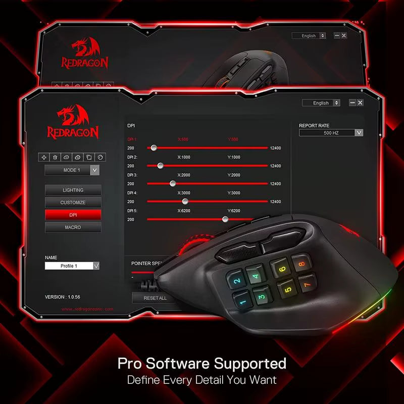 Unleash Your Gaming Potential with the M811 Aatrox Wired RGB MMO Gaming Mouse – 15 Customizable Buttons for Ultimate Control and Comfort