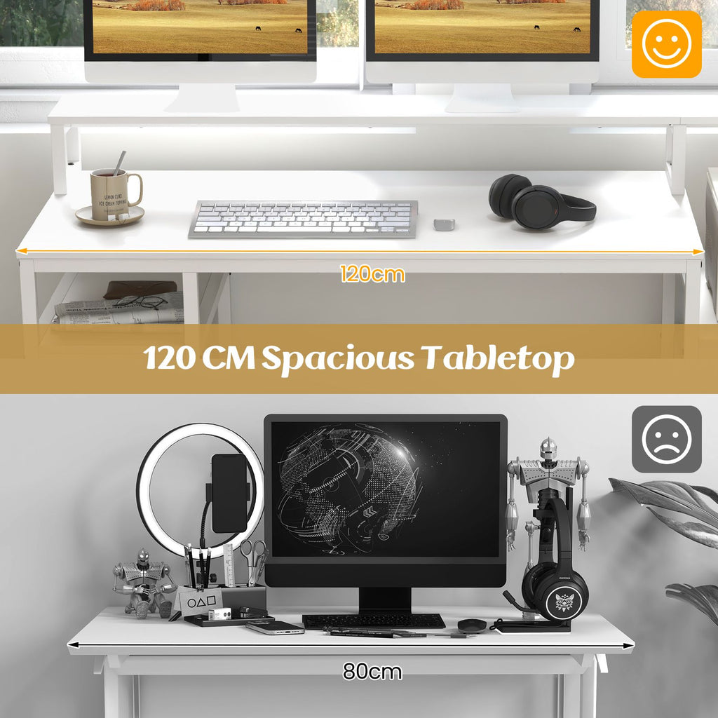 Elevate Your Workspace with the 168 CM Modern Home Office Computer Desk Featuring a Convenient Monitor Stand