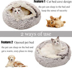 Indulge Your Pet with the Ultimate Hooded Faux Fur Cave Bed for Cats and Dogs - Soft, Cozy, and Calming Retreat