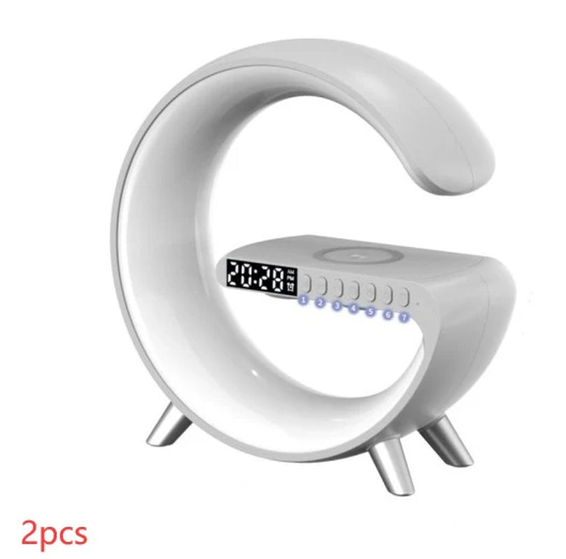 Revolutionary Smart G-Shaped LED Lamp: Bluetooth Speaker & Wireless Charger for a Stylish Home Atmosphere