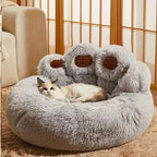 Indulge Your Dog with the Cozy Bear Paw Plush Bed - A Calming Non-Slip Cushion for Large Dogs
