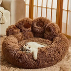 Indulge Your Dog with the Cozy Bear Paw Plush Bed - A Calming Non-Slip Cushion for Large Dogs