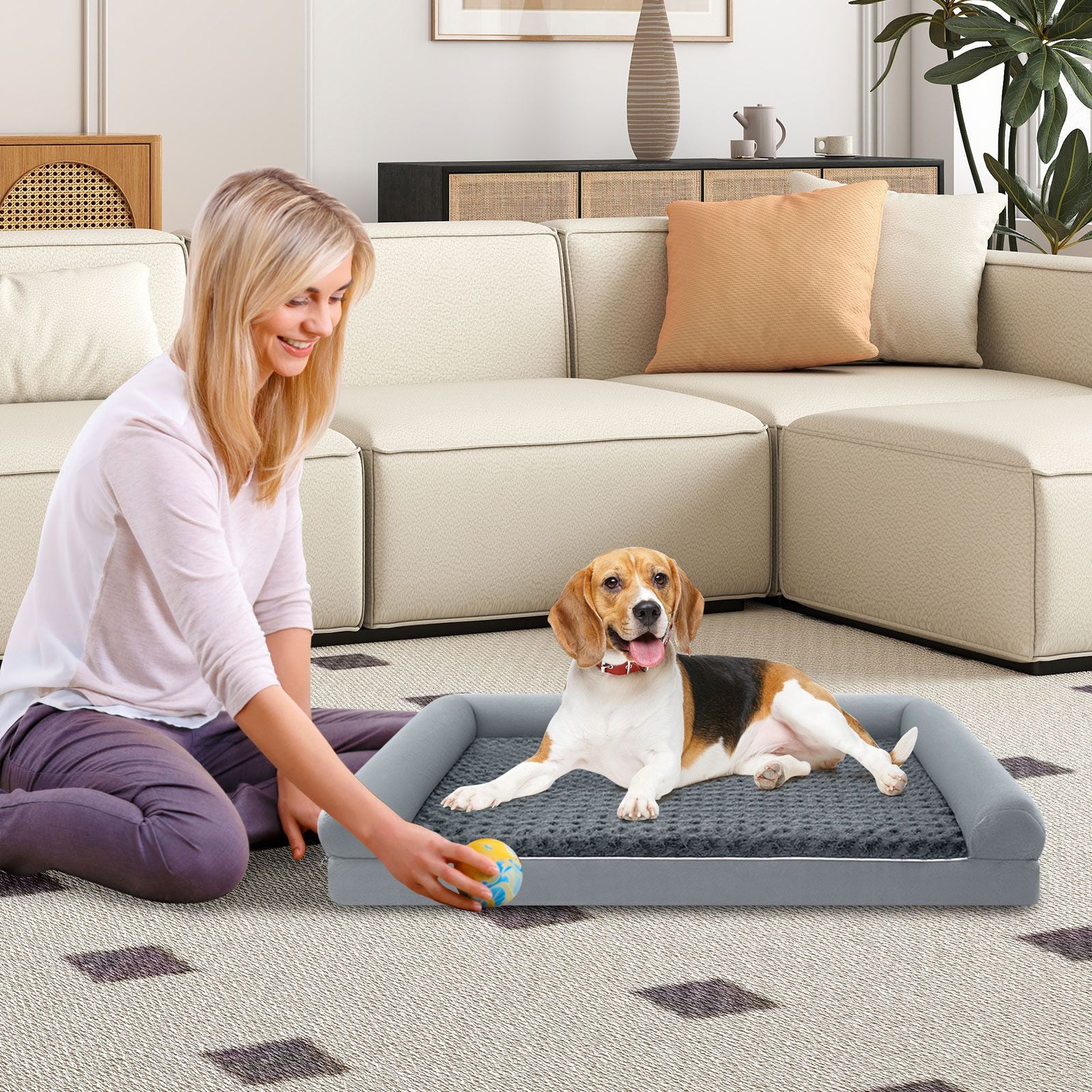 Luxurious Orthopedic Foam Dog Bed - Large Size for Ultimate Comfort and Support
