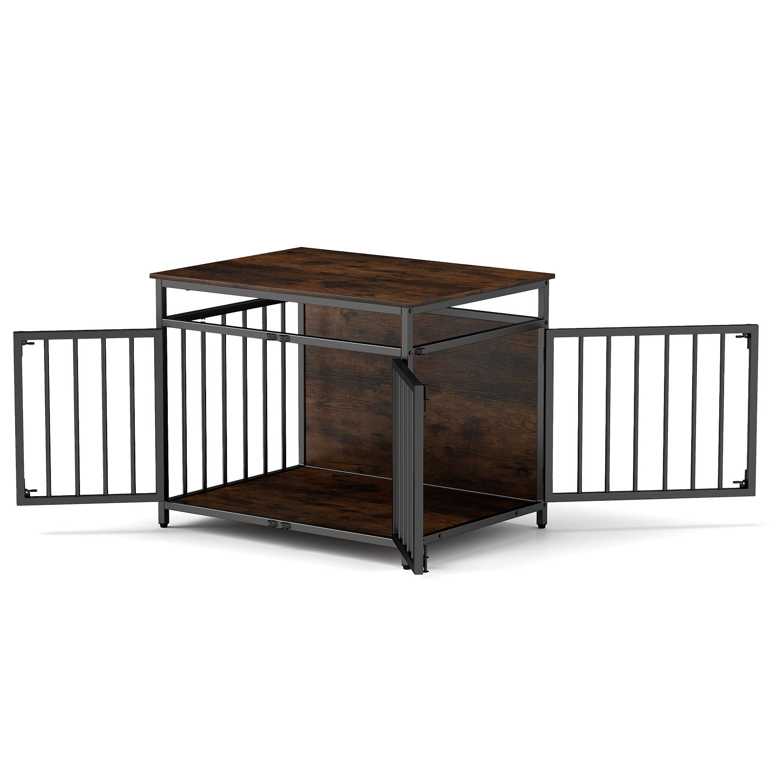 Stylish and Durable 3-Door Dog Crate with Hollow Top – The Perfect Home for Your Small to Medium Dogs!