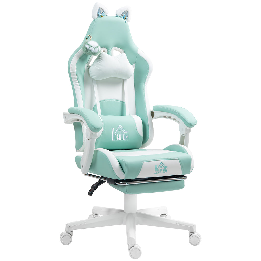 Experience Ultimate Comfort with the Ergonomic Racing Gaming Chair Featuring Recline and Footrest in Sleek Black Faux Leather