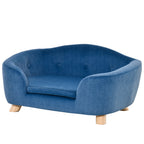 Luxurious Cozy Pet Sofa for Small Dogs & Cats - Elegant Wooden Frame with Removable Washable Cushion