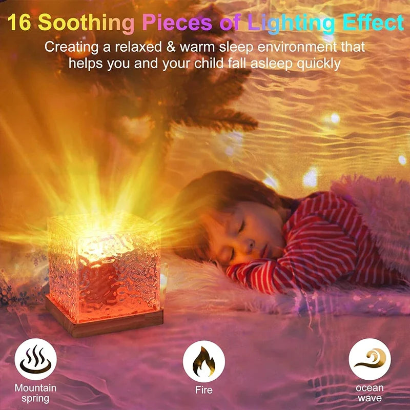 Enchanting Ocean Wave Projector Light - 16 Color Aura Glow Lamp Perfect for Creating Ambiance in Your Home, Office, Bar & Restaurant