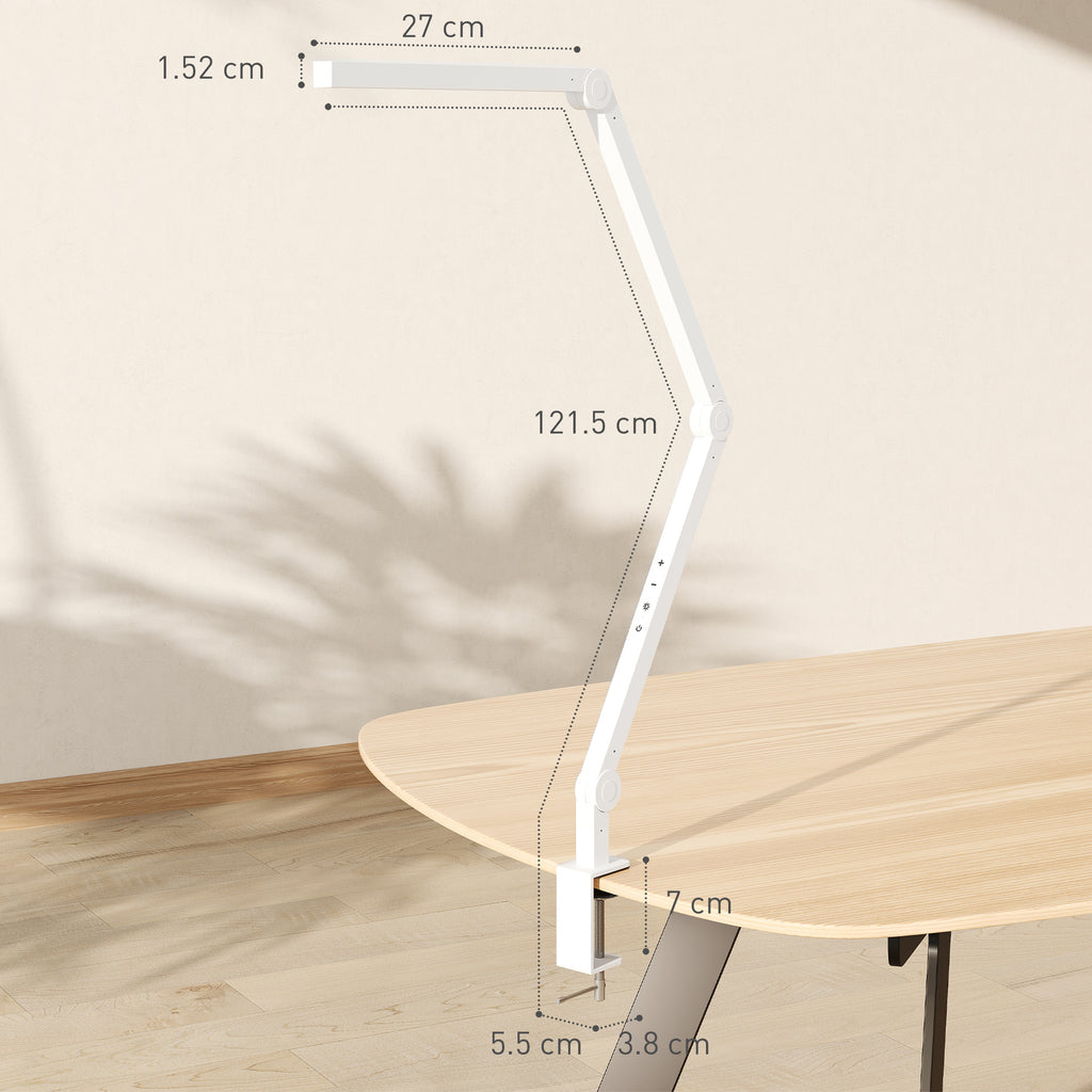 Versatile LED Desk Lamp with Dual Colour Modes - Dimmable Clamp Table Lamp for Study & Work - Sleek Black Design